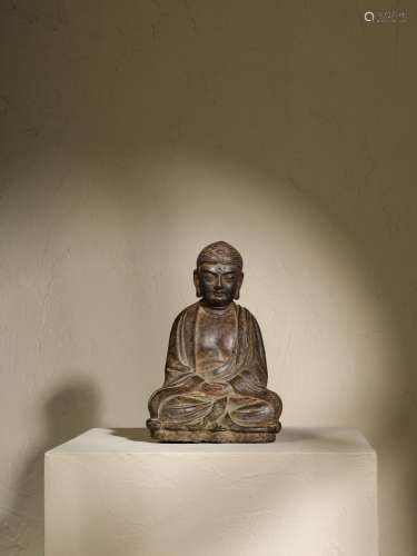 A rare cast-iron seated figure of Amitabha Buddha, Song dyna...