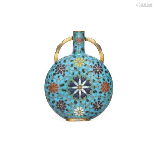 A small cloisonné enamel moonflask, Ming dynasty, 17th centu...