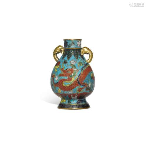 A small cloisonné enamel 'dragon' vase, Ming dynasty...