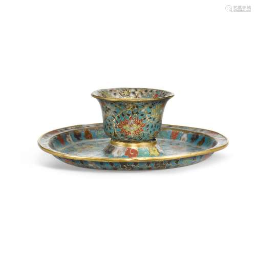 A cloisonné enamel cup and stand, Ming dynasty, 16th century...