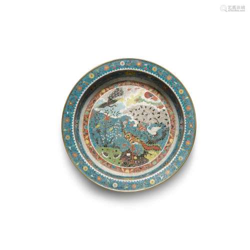 A cloisonné enamel 'birds' basin, Late Ming dynasty ...