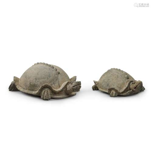 Two large pottery figures of turtles, Han dynasty  |   漢 陶...