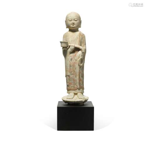 A painted marble figure of Ananda, Tang dynasty |  唐 大理石...