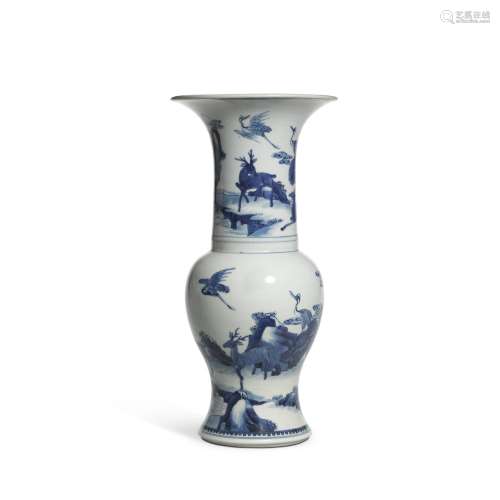 A blue and white Yenyen vase, Qing dynasty, Kangxi period | ...