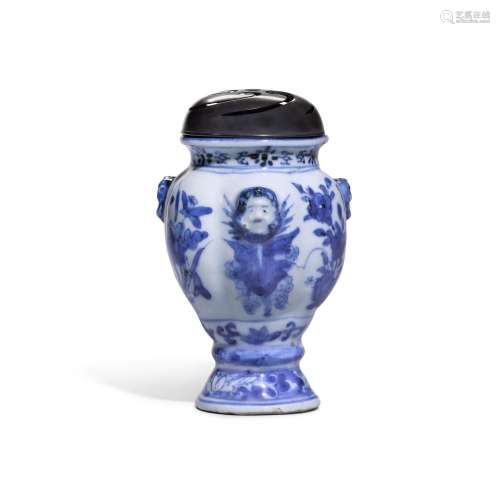 A rare blue and white jar for the Portuguese market, Ming dy...