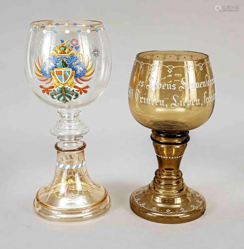 Two very large showpiece goblets, ar