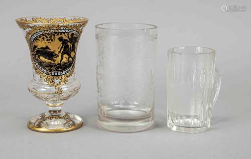 Group of three glasses, 19th/20th ce