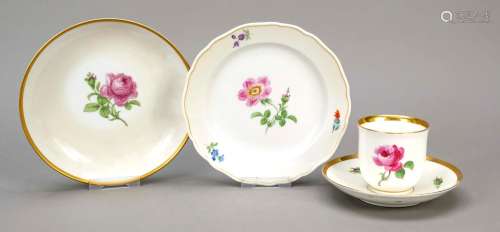 Mixed lot of three pieces, Meissen,