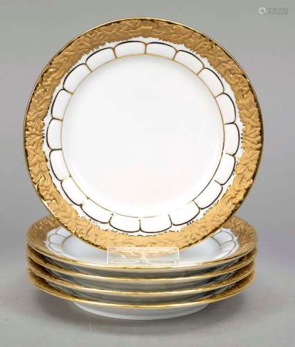 Five small plates, Meissen, c. 1980,