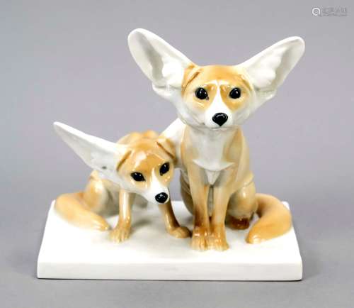 Two desert foxes, Meissen, mark afte