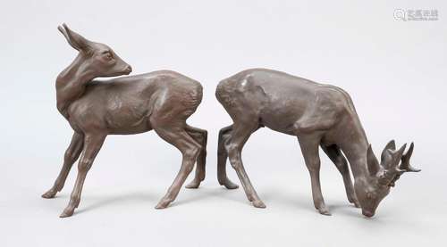 Roe deer and roebuck, Meissen, 20th