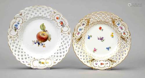 Two breakthrough plates, Meissen, pl