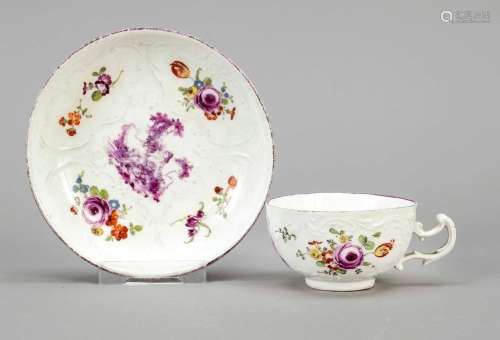 Baroque cup and saucer, Meissen, c.