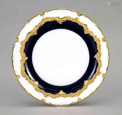 A magnificent plate, Meissen, brand
