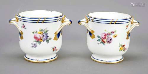 Pair of cachepots, Sevres, France, c