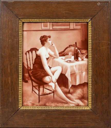Picture plate, E. Lajouanie: ''Woman