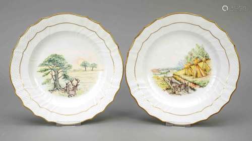 Two plates, Royal Copenhagen, 20th c