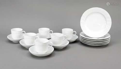 Six three-piece coffee sets, KPM Ber