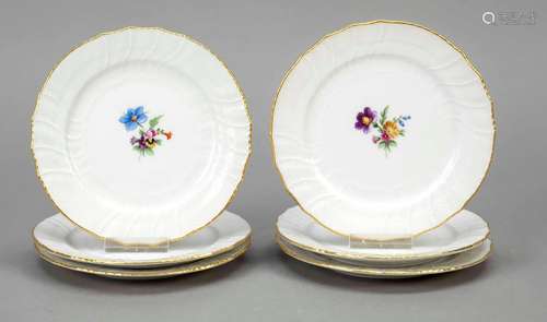 Six bread plates, KPM Berlin, 20th c