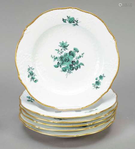 Six dessert plates, Meissen, 20th ce