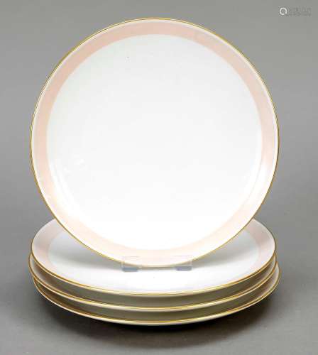 Four dessert plates, KPM Berlin, 20t