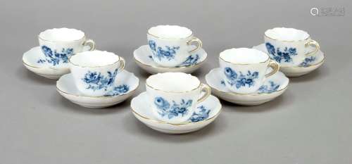 Six demitasse cups with saucers, Mei