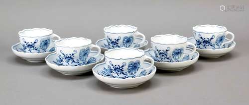 Six coffee cups with saucers, Meisse