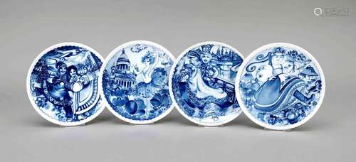 Four annual plates, Meissen, 2nd hal