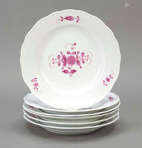 Six plates, Meissen, Knauf period (1