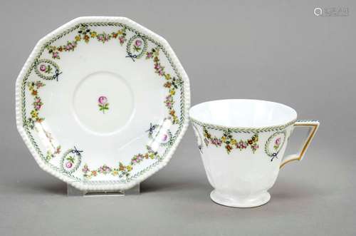 Cup and saucer, Nymphenburg, mark 19