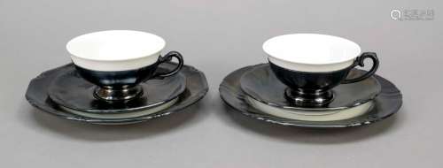 Two tea sets, 6-pcs, so called farme