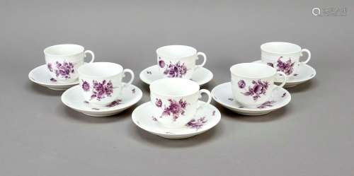 Six coffee cups with saucers, Nymphe
