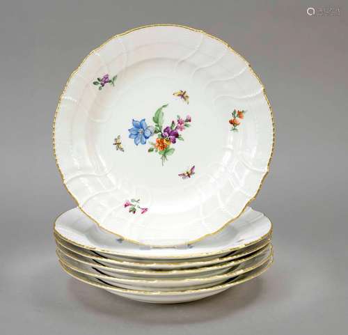 Six plates, KPM Berlin, 20th century