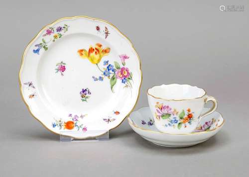 Three-piece mocha set, Meissen, mid-