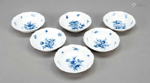 Six compote bowls, Meissen, Knauf pe