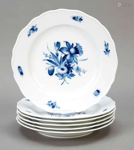 Six dinner plates, Meissen, Pfeiffer
