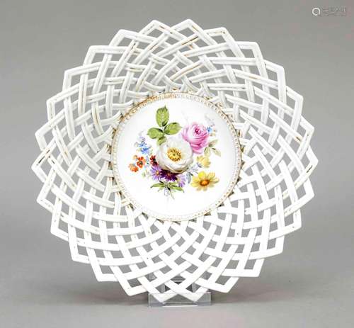 Round basket bowl, Meissen, Knauffze