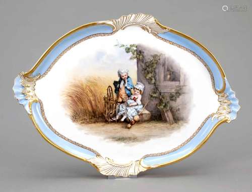 Tray, Meissen, Knauff-Schwerter 1850