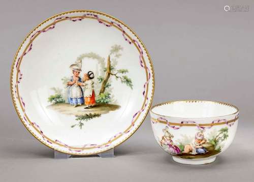 Cup and saucer, Meissen, Marcolini m