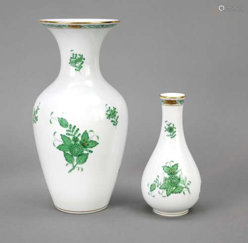 Two vases, Herend, mark after 1967,