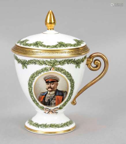 Patriotic lidded cup, Hutschenreuthe