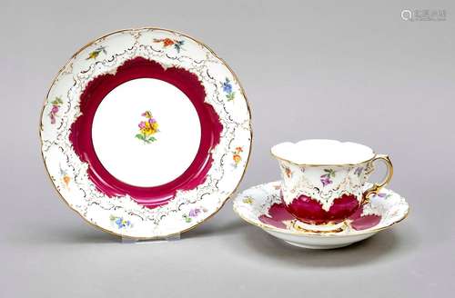 Three-piece coffee service, Meissen,