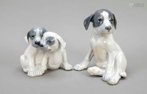 Two dog figures, Royal Copenhagen, 2