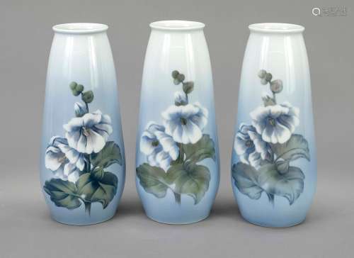 Three vases, Royal Copenhagen, marks