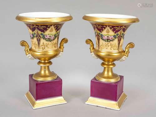 Pair of Empire-style crater vases, F