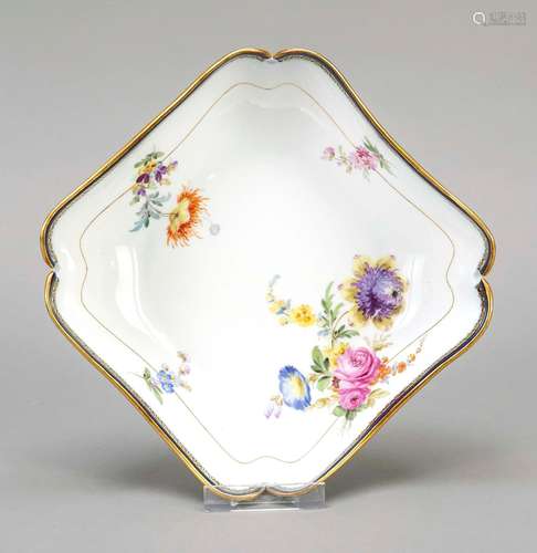 Carré bowl, Meissen, knob period (18