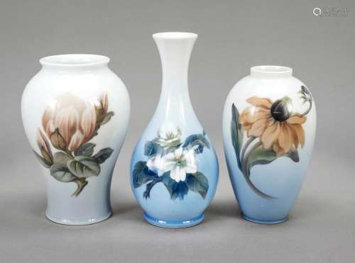 Three vases, Royal Copenhagen, Denma