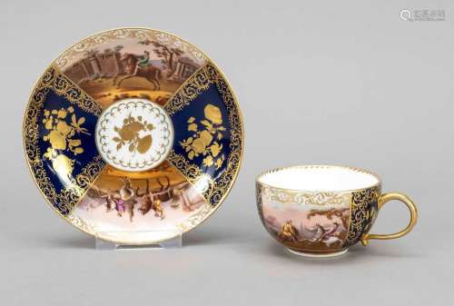 Cup and saucer, Meissen, knob period