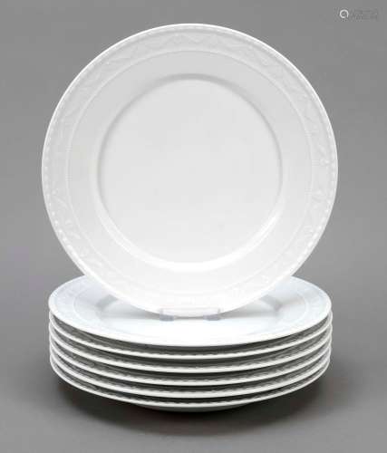 Seven flat dinner plates, KPM Berlin