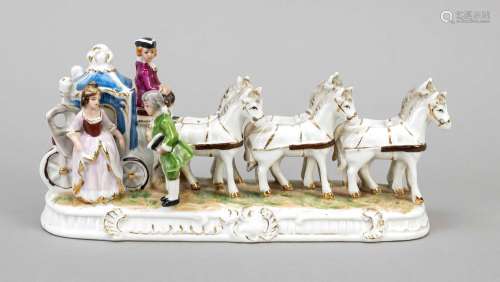 Miniature carriage with six horses,